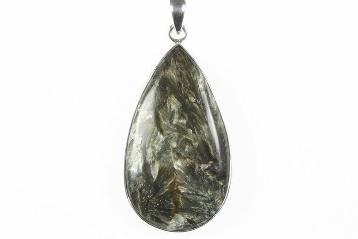 Polished Golden Seraphinite Pendant - Sterling Silver #244094